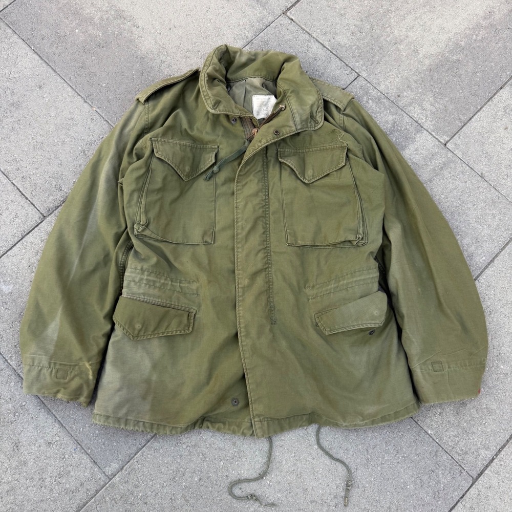 Vintage 1976 Alpha Industries M-65 Field Jacket OG-107 Small Regular Military